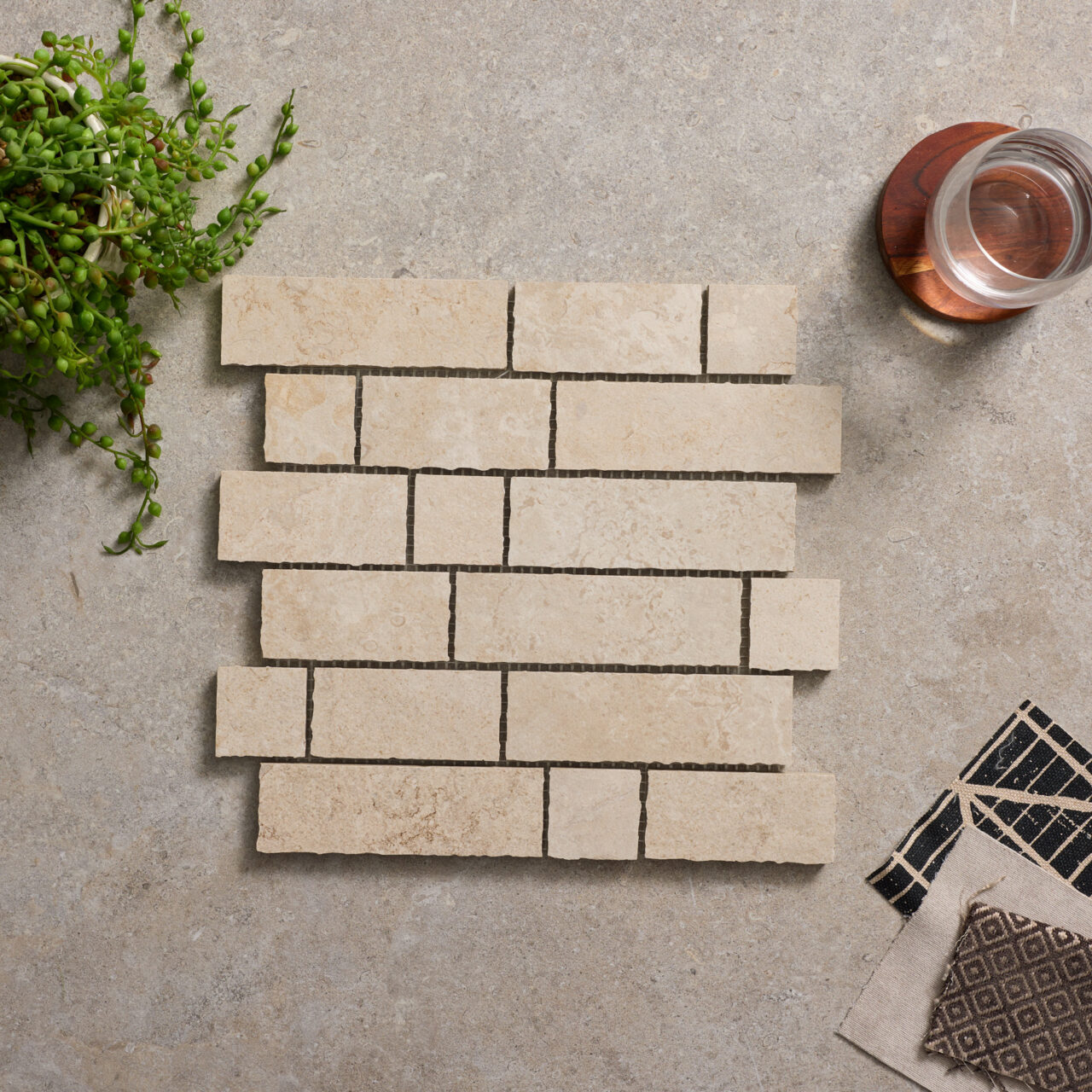 French Limestone Tumbled Edge Mosaic - Image 4