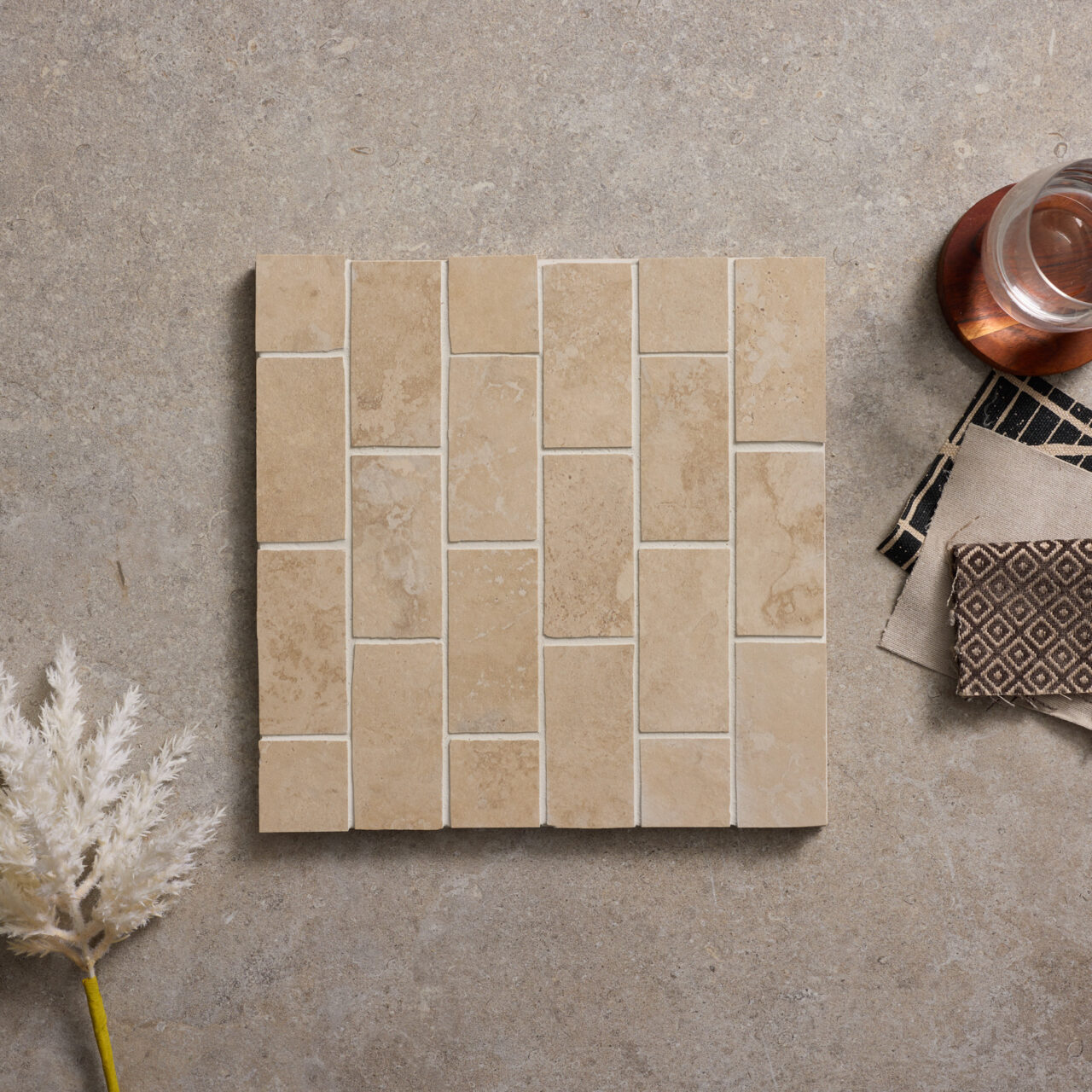 Noosa Beige Cross Cut Tumbled Edge Mosaic - Image 3