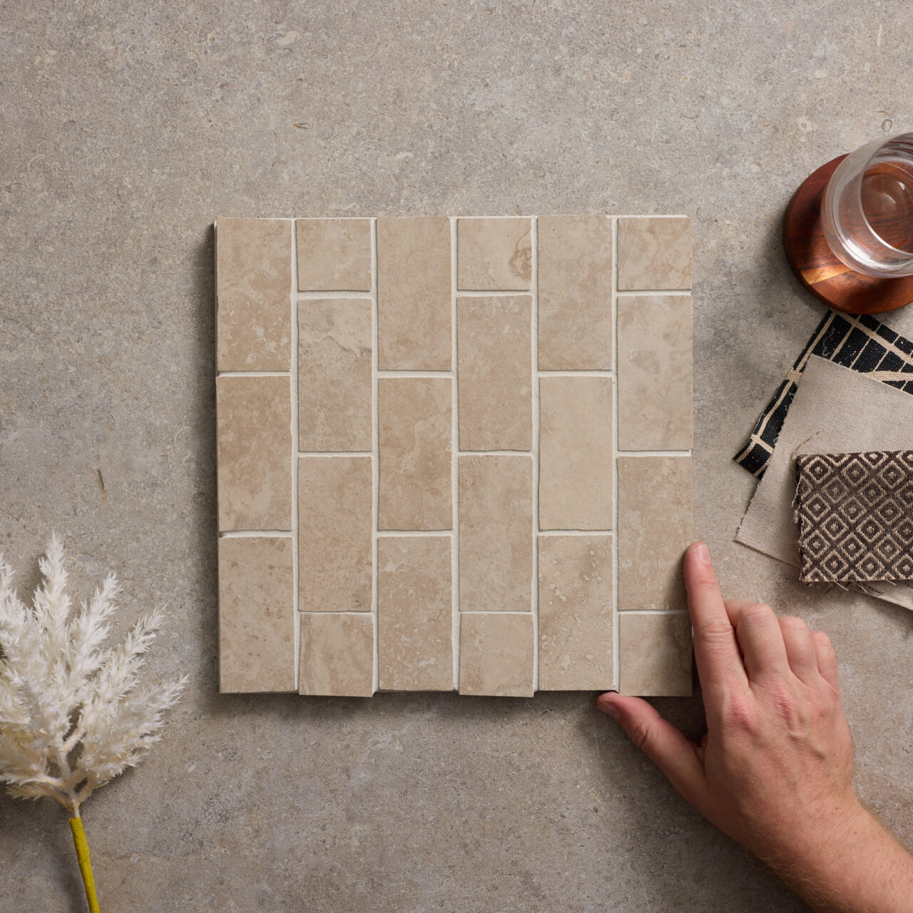 Noosa Silver Cross Cut Tumbled Edge Mosaic